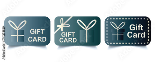 Gift card icon in solid flat trendy design style.