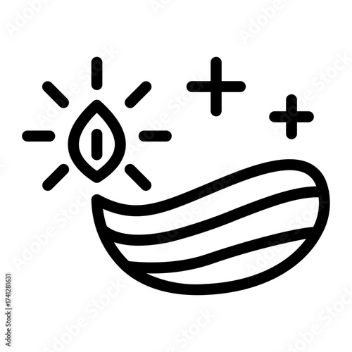 This Diya Oil Lamp icon is suitable for the India Culture, etc.