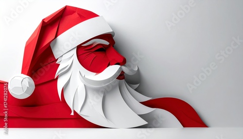 Festive santa claus artwork holiday celebration digital illustration studio setting close-up cheerful spirit