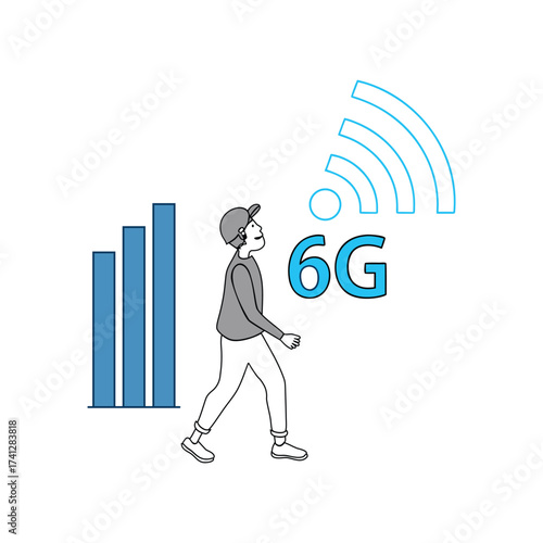 6G Network Illustration – Future Wireless Technology and High-Speed Internet Concept