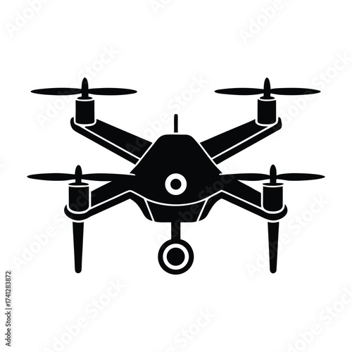 vector illustration of drone silhouette vector icon