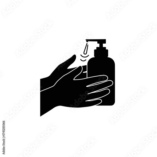 Hands applying hand sanitizer for concept of International Doctor's Day  