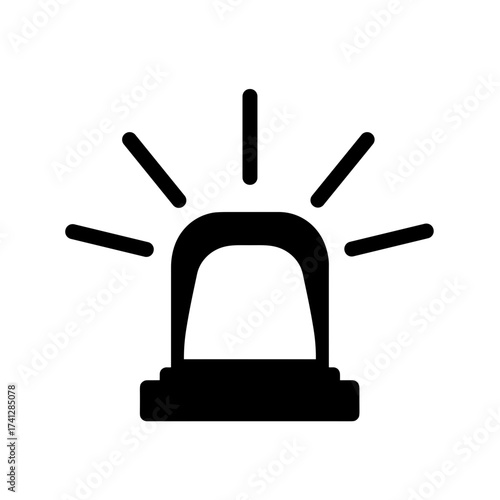 Flashing emergency light symbol indicating alert or danger  