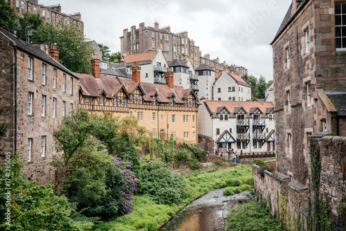 Dean Village in Edinburgh with Historic Riverside Houses