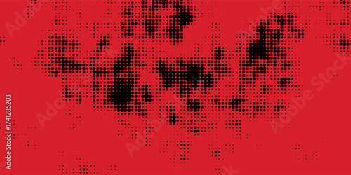 Dot red pattern screen led light gradient texture background. Abstract technology big data digital background. 3d rendering.