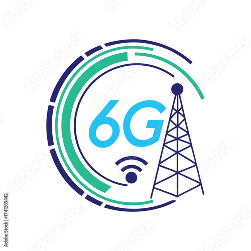 6G Network Technology Concept – The Future of Next-Generation Wireless Communication with white background