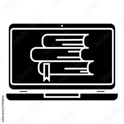 Digital Library  Icon Element For Design