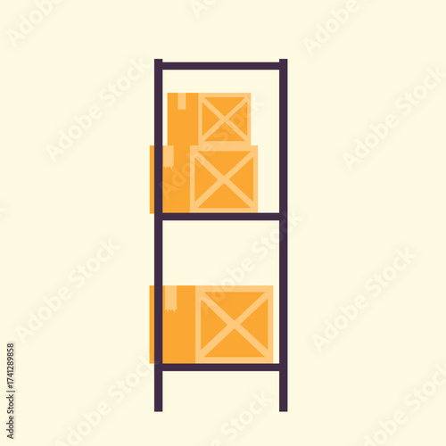 Illustration of an Box SHelfes Supply Chain