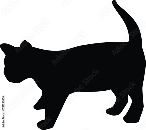 Black standing chihuahua dog silhouette icon flat vector illustration design.