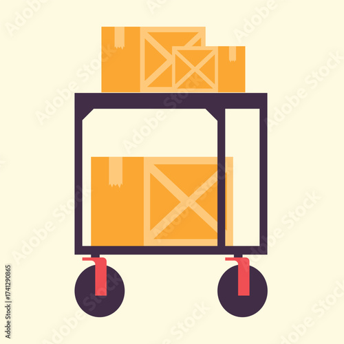 Illustration of an Trolley Box Supply Chain