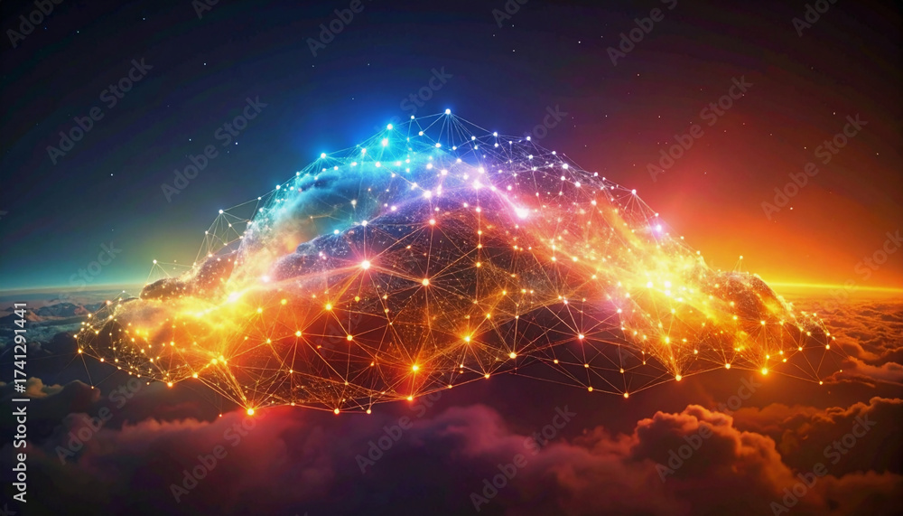 Fototapeta premium データの星座クラウド