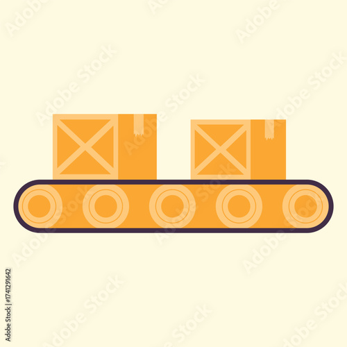 Illustration of an Conveyor Belt Supply Chain
