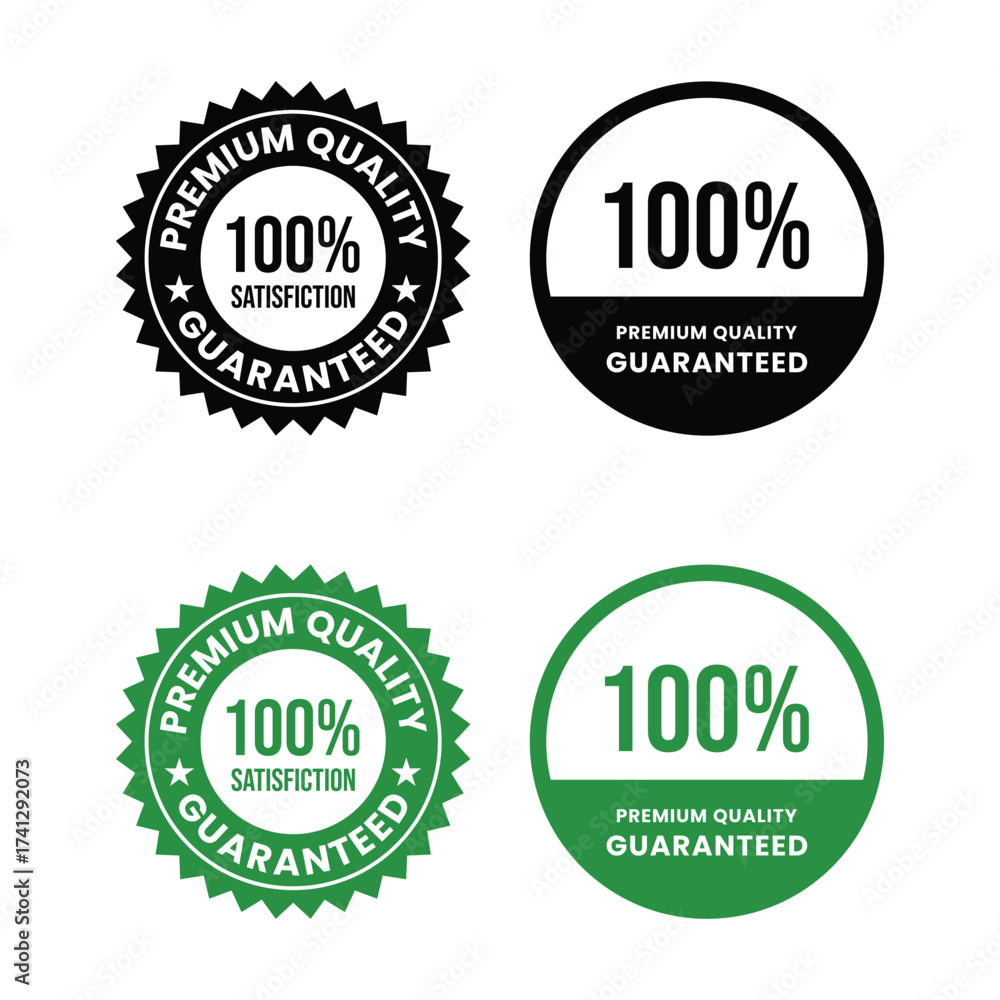 Fototapeta premium 100 percent premium quality satisfaction guaranteed. 100 percent premium quality satisfaction guaranteed icon, logo, label, seal, tag, sign, seal, symbol, badge, stamp, sticker