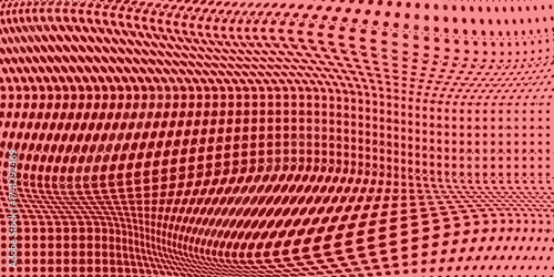 Red color halftone gradient texture. Vanishing cartoon polka dot background. eps 10