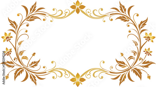 decorative floral border frame with gold accents.