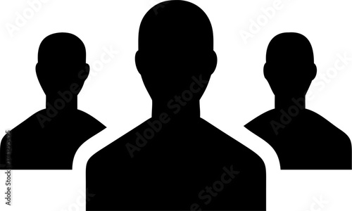 Basketball team lineup silhouette.