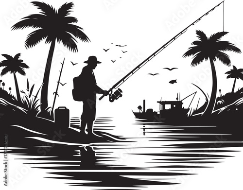 fishing on the beach