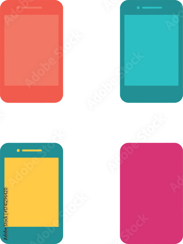 Colorful Smartphone Icons Flat Design