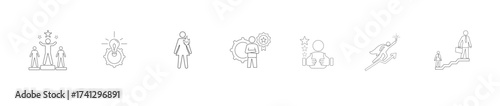 excellence icon with thin lines and white background