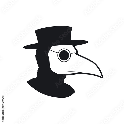 Plague Doctor Mask Silhouette.