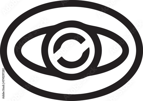 Modern vision logo design for eye care, security, or innovation brands, a simple yet bold circular icon conveys clarity and foresight with a contemporary aesthetic