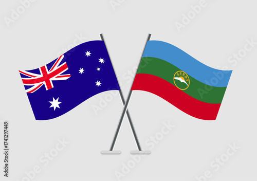 Australia and Karachay-Cherkessia vector flags shown in diplomatic context