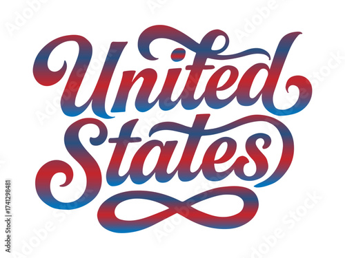 united states typography letters retro vector