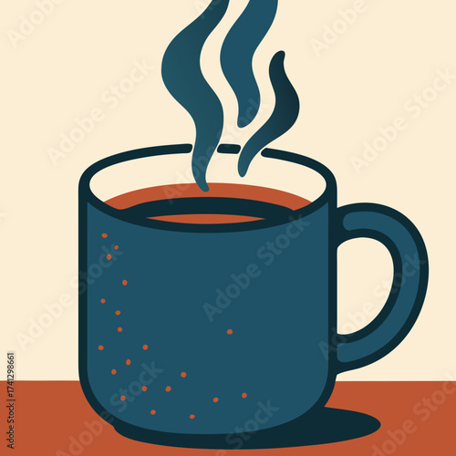Steaming Coffee in a Mug: An inviting visual of a freshly brewed coffee, emitting swirls of vapor, contained within a stylish mug.