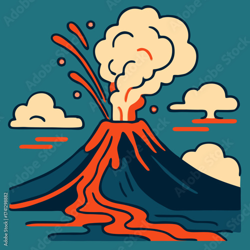 Volcanic Eruption: The explosive power of nature is on full display as a volcano erupts, spewing molten lava and billowing smoke into the sky.