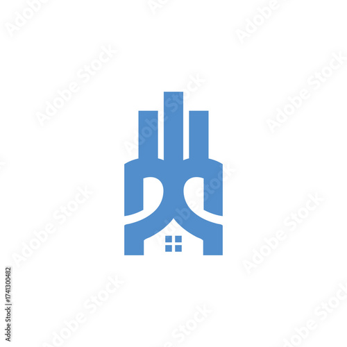 hand-holding house logo