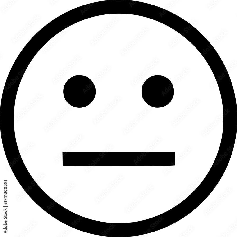 Fototapeta premium neutral emoji glyph icon flat vector icon