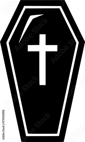 coffin icon flat vector icon 