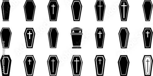 coffin icon flat vector icon 