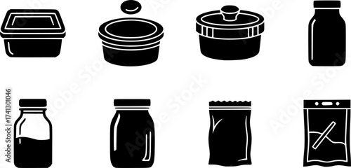 food storage container icon flat vector icon
