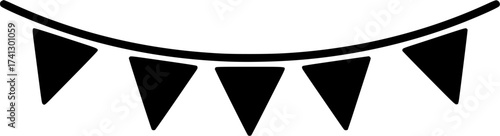 bunting icon flat vector icon