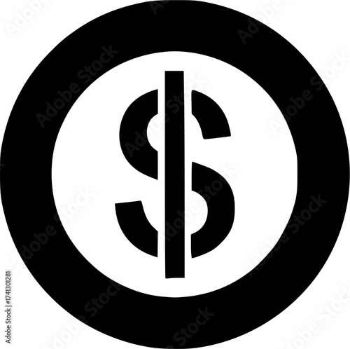 usd circle glyph flat vector icon