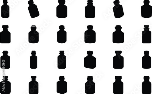 Medical and Hospital Equipment Icons Set – Bandage, Wheelchair, Mask, Bed, Syringe, Scissors, Microscope, Gloves, Nurse Cap, Tooth, Stethoscope, Scalpel, Oxygen Cylinder, Medical Tools, and Healthcare