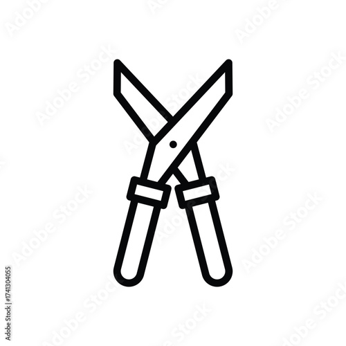 Black outline drawing of hedge trimmers