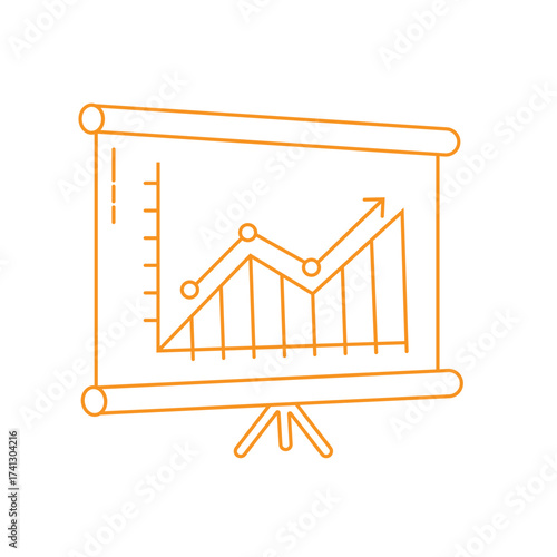 business growth chart on presentation screen vector illustration.