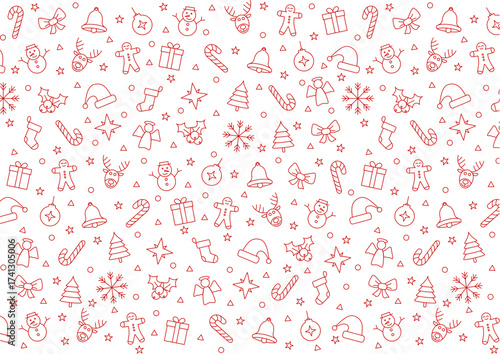 Wallpaper Mural Red Christmas Pattern Torontodigital.ca