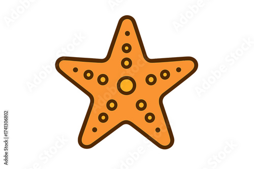 Starfish vector icon illustration. Sea star simple flat graphic symbol. Marine life, ocean animal concept for summer vacation, beach travel, and tropical seaside design element.