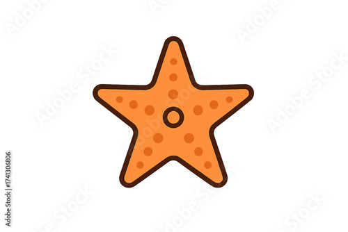 Starfish vector icon, simple flat sea star illustration. Marine animal symbol for beach, ocean, and summer themes. Aquatic wildlife graphic isolated on a transparent background.