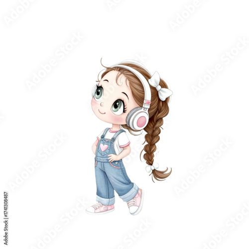 menina com fone de ouvido