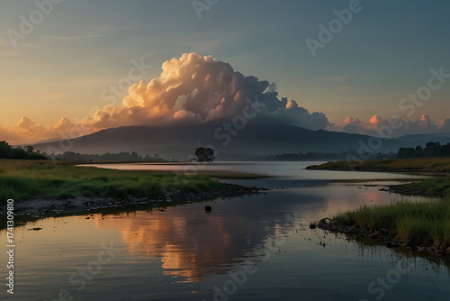 sunrise over the lake