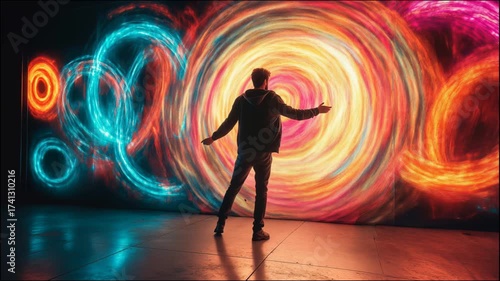 dancing girl in the night