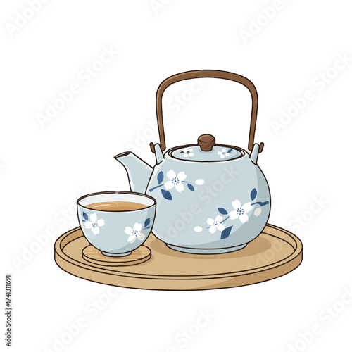 Traditional Tea Set with Teapot and Cup