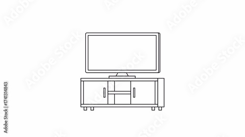 tv stand line animation video footage