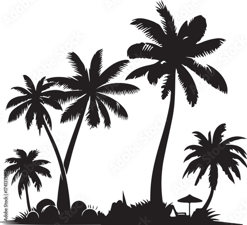 palm trees silhouettes