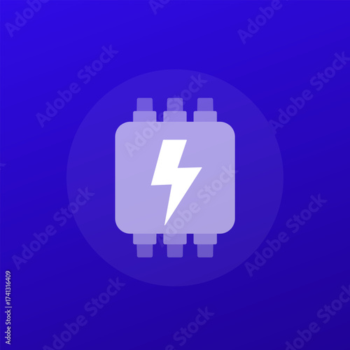 electric power control box icon, transparent design