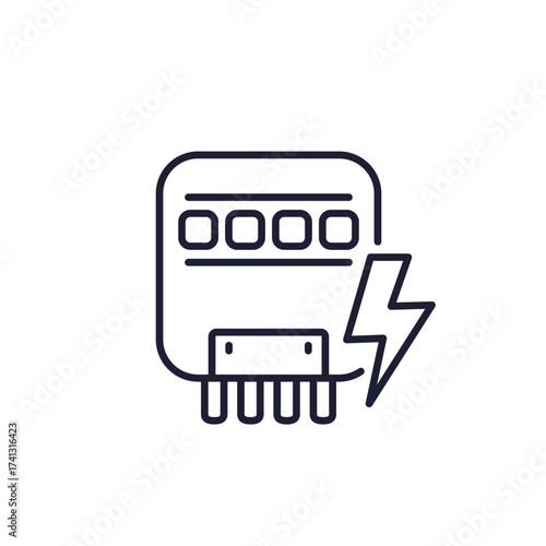 electric meter line icon on white
